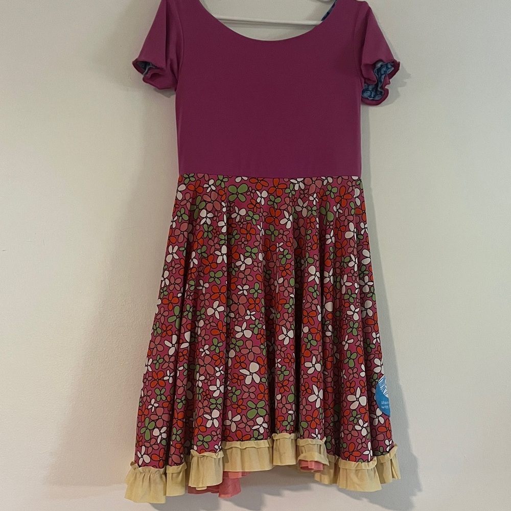 Twirly Girl original reversible Colorful Floral Kids Dress - Picture 5 of 10